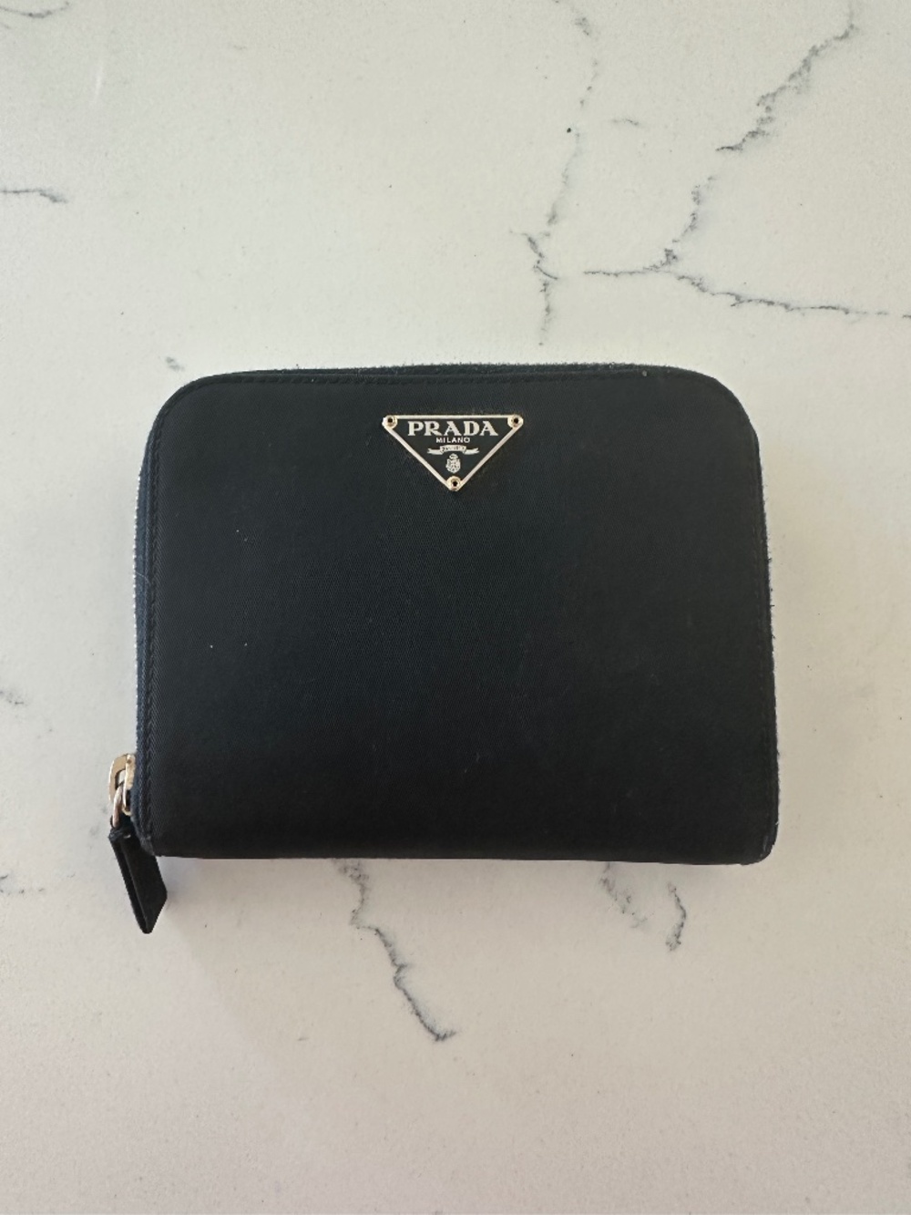 Authentic Prada Black Nylon Zip Around Wallet